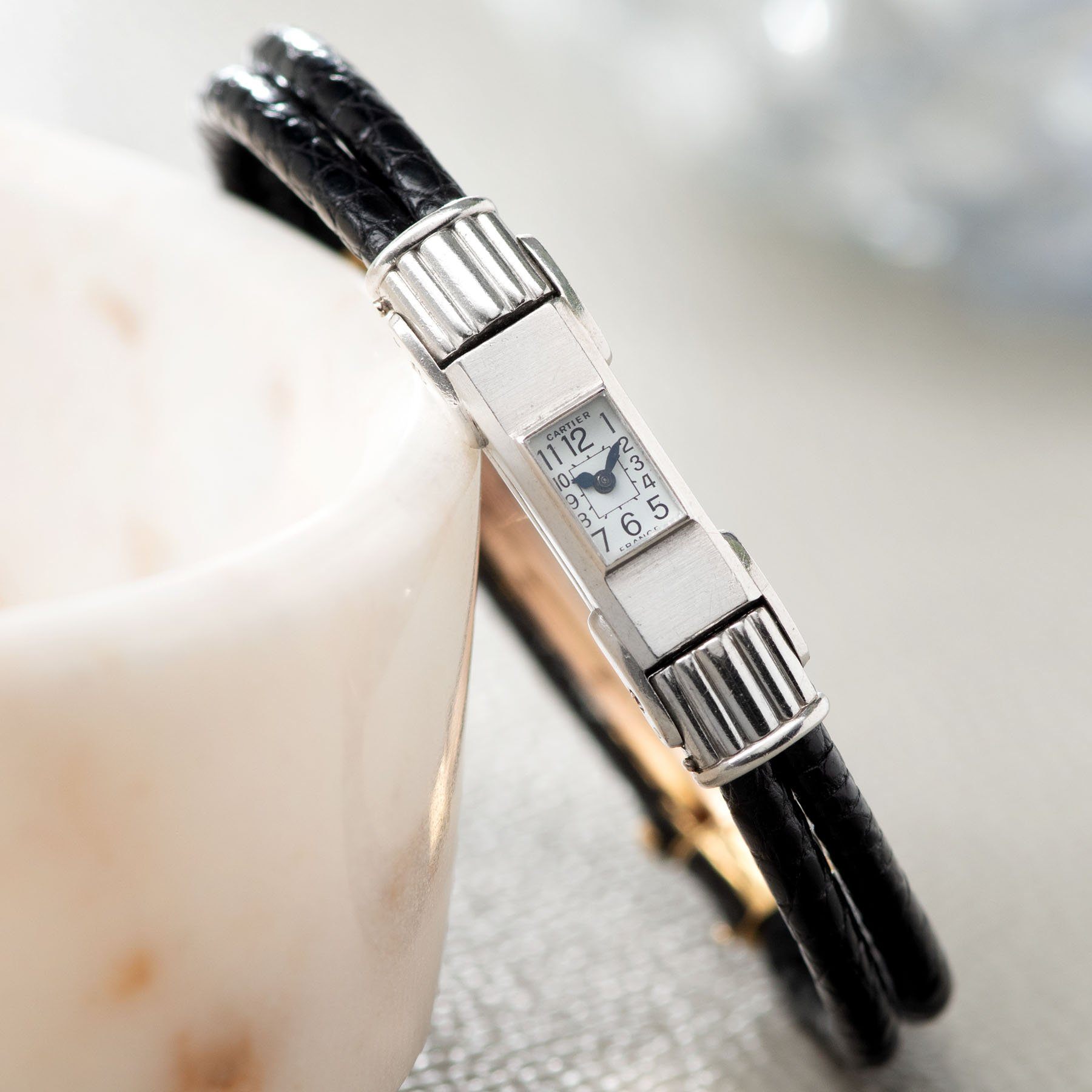 Cartier Duoplan Platinum 1930s Ladies Watch