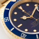 Rolex Submariner Date Purple Dial Yellow Gold 16618 dial details