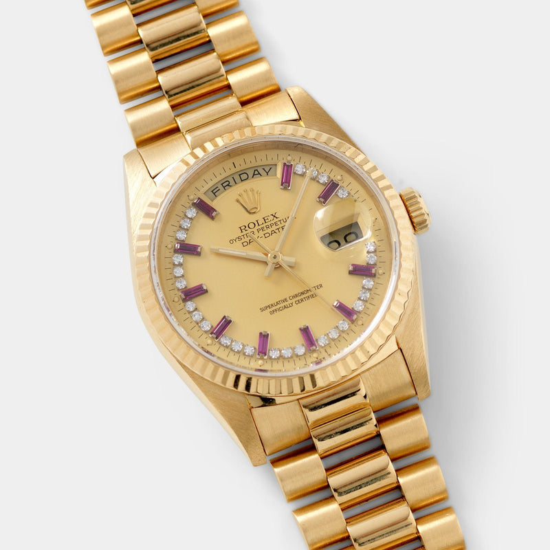 Rolex Day-Date Reference 18238 Ruby Bauguette String Dial