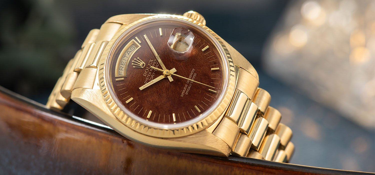 Rolex day outlet date wood dial