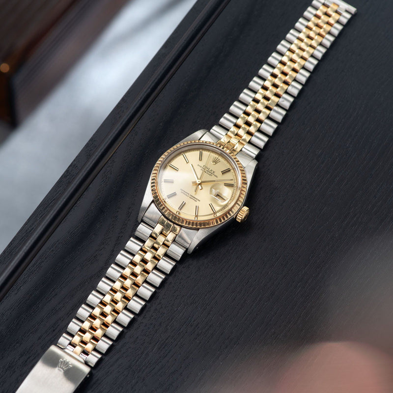 Rolex Datejust Steel and Gold 1601 Champagne Dial With Papers