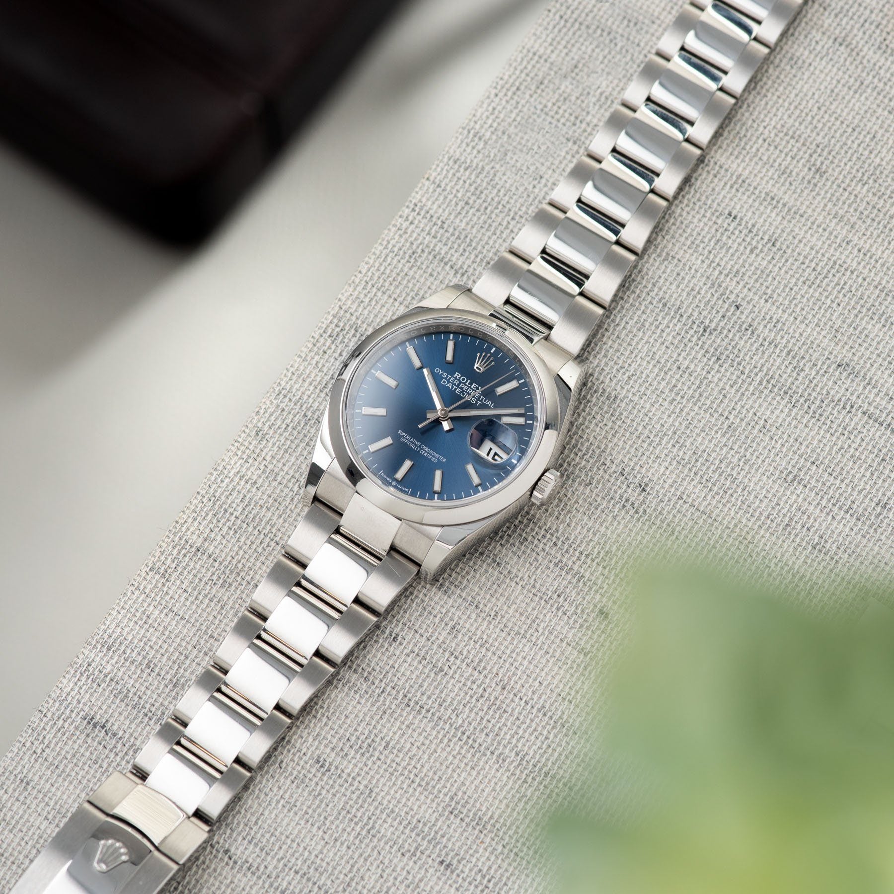 Rolex datejust 36 blue dial online oyster