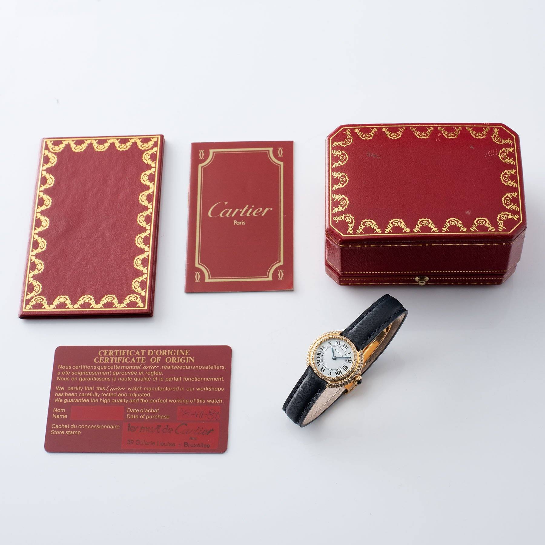 Cartier Cougar 18kt Yellow Gold Diamond Set Ladies Watch