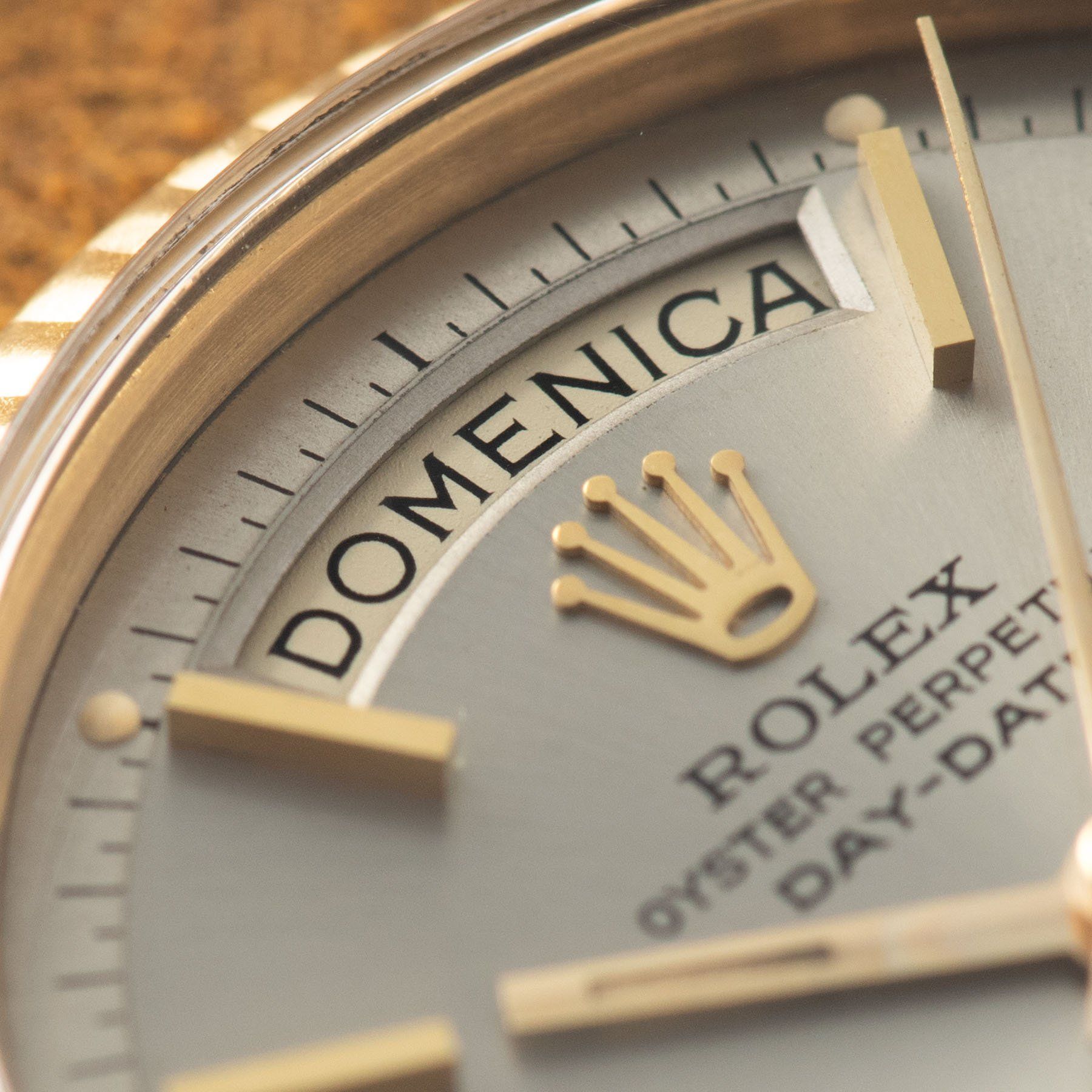 Rolex Day Date Yellow Gold Grey Soleil Dial 1803