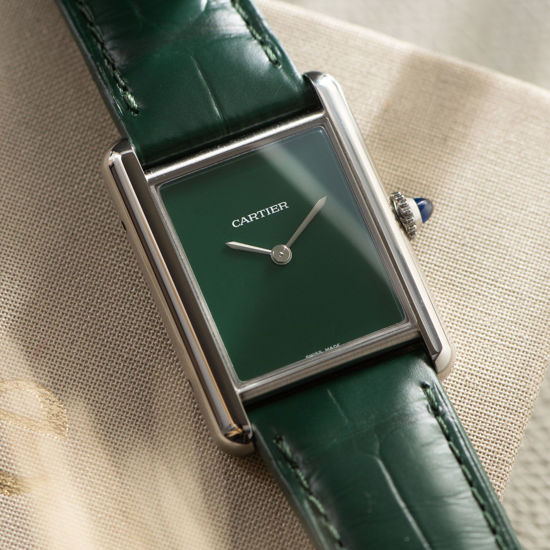 Cartier Tank Must 2021 Large Size with Green Dial