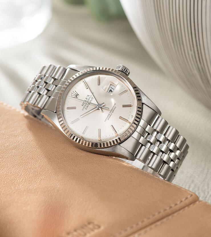 Silver shop face rolex