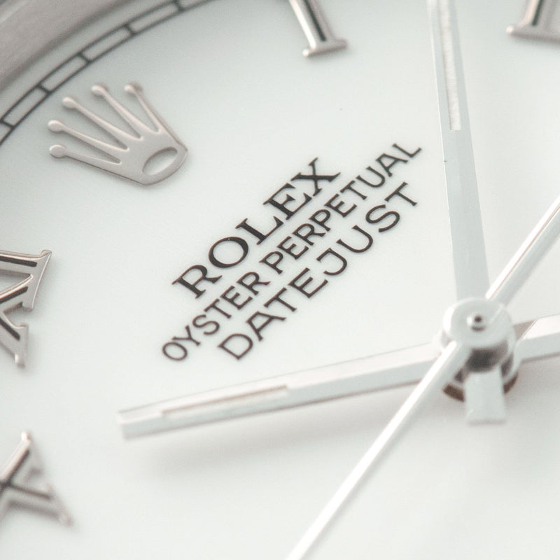 Rolex Datejust White Porcelain Dial Ref 16220