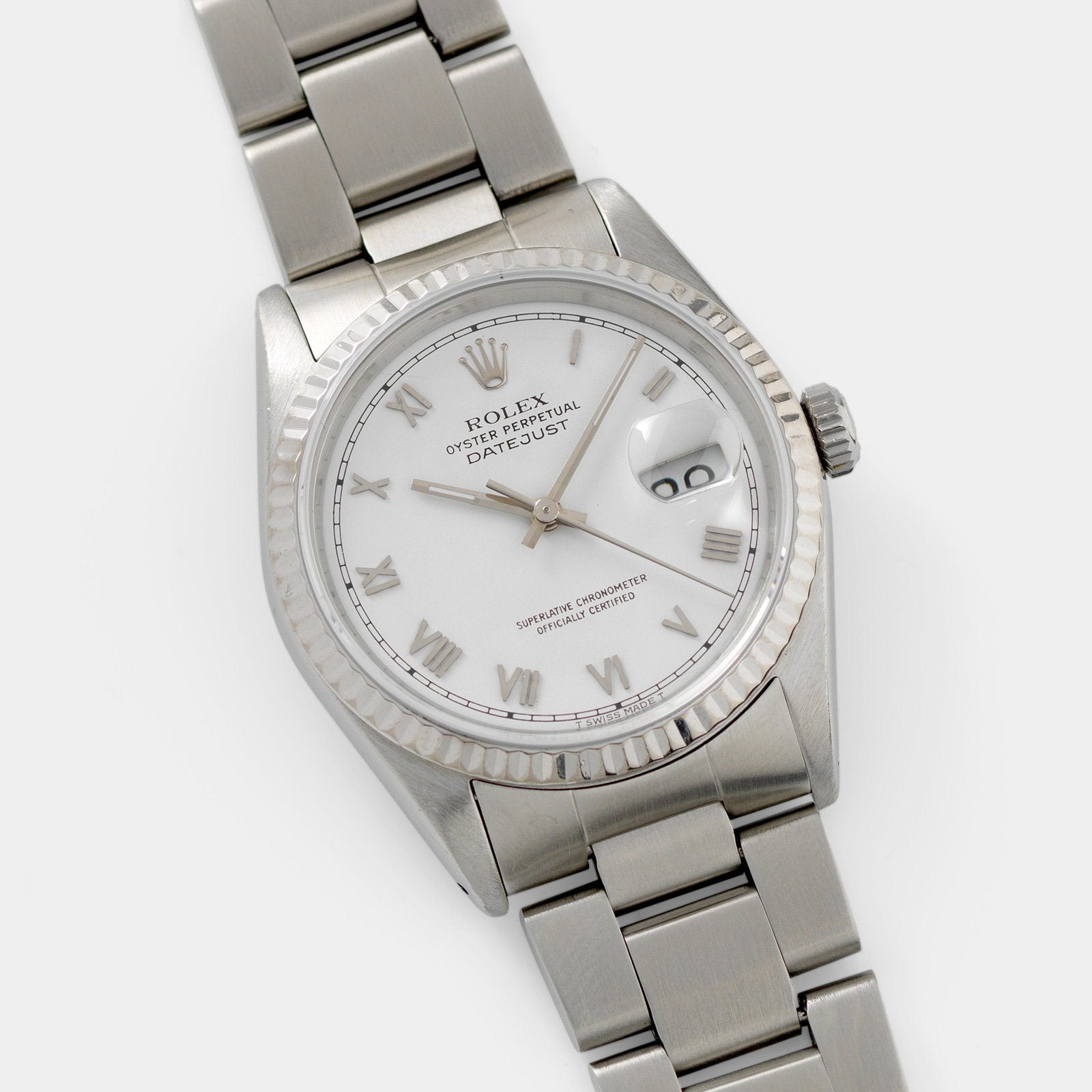 Rolex Datejust White Porcelain Dial Reference 16234