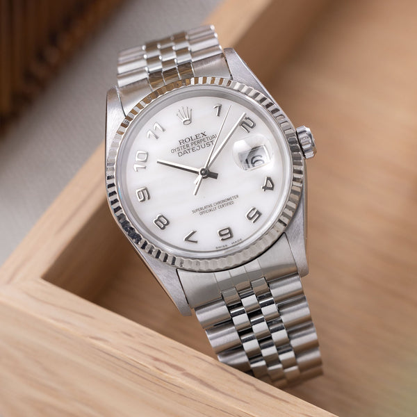 Rolex Datejust White Mother of Pearl Dial Reference 16234