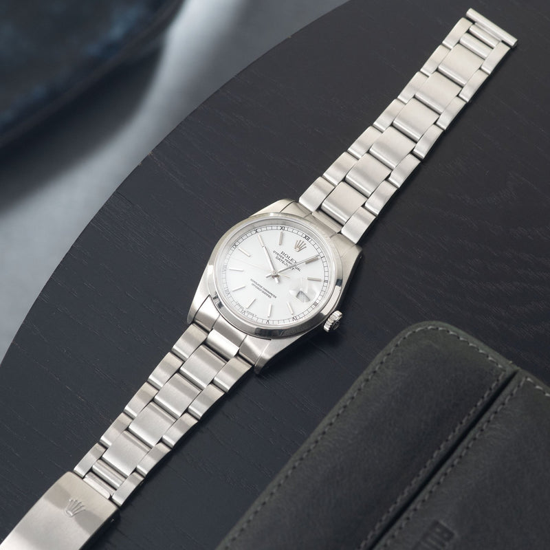 Rolex Datejust White Porcelain Dial Reference 16220 