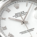 Rolex Datejust White Porcelain Roman Numerals Dial 16220