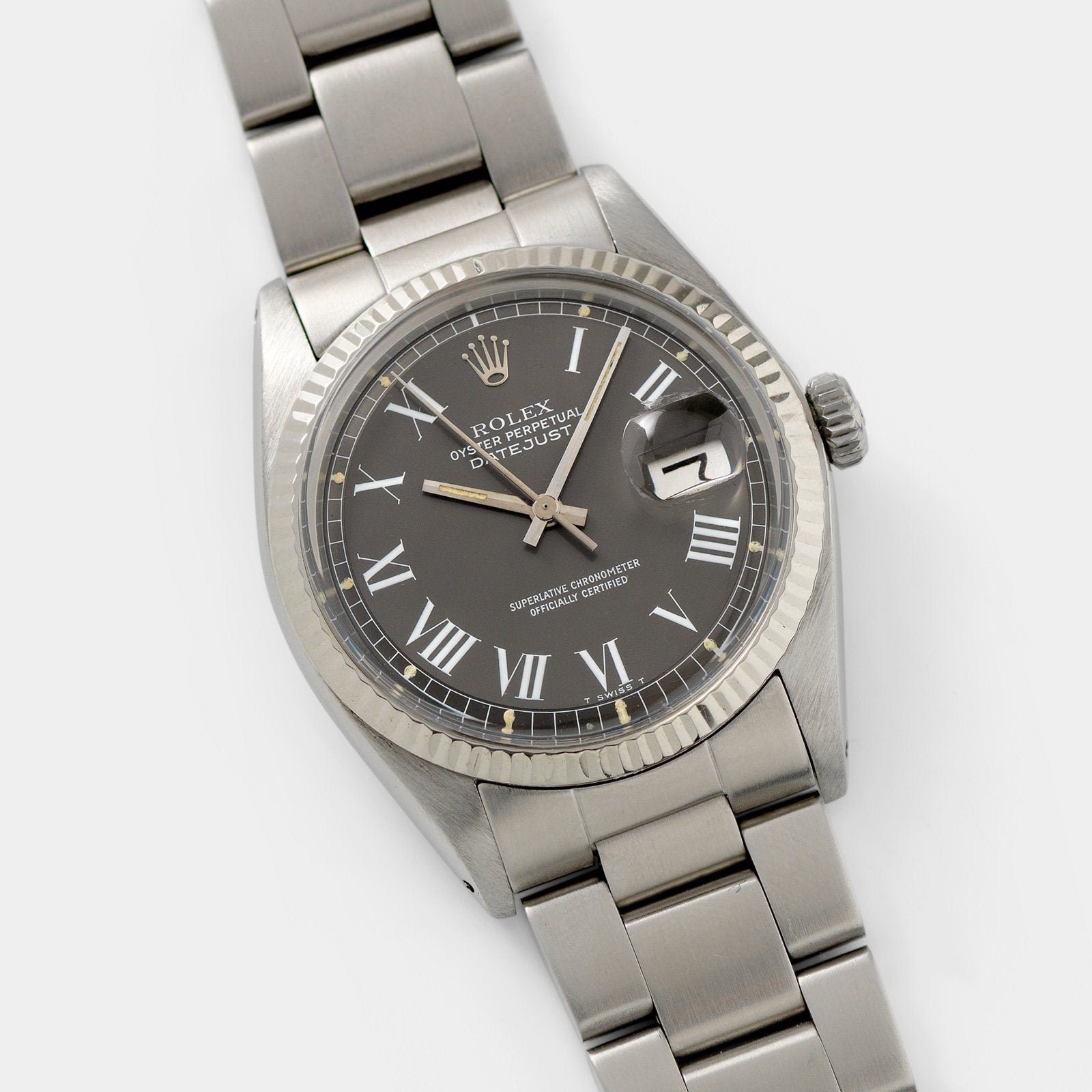 Rolex Datejust Reference 1601 Grey Buckley Dial