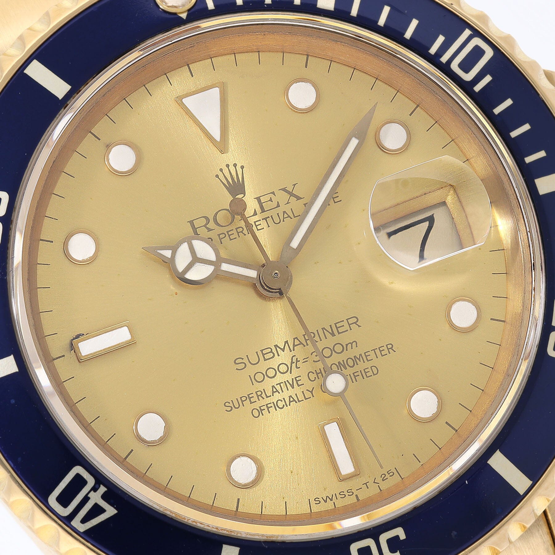 Rolex Submariner Date 18k Yellow Gold Tropical Dial ref 16808