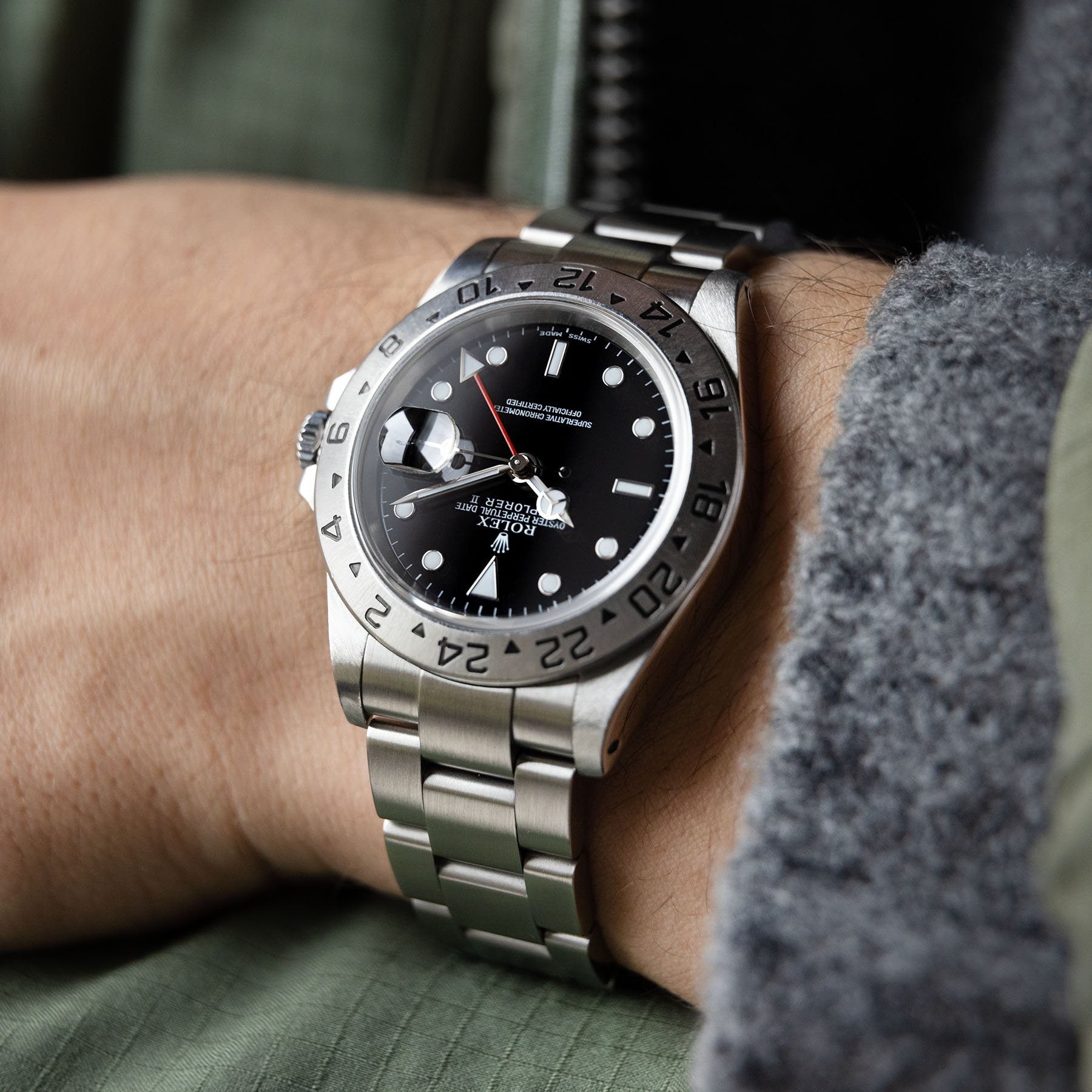 Rolex Explorer 2 Black Dial 16570 Box and Papers