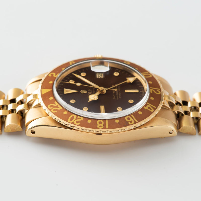 Rolex GMT Master Yellow 1675 Gold Brown Dial