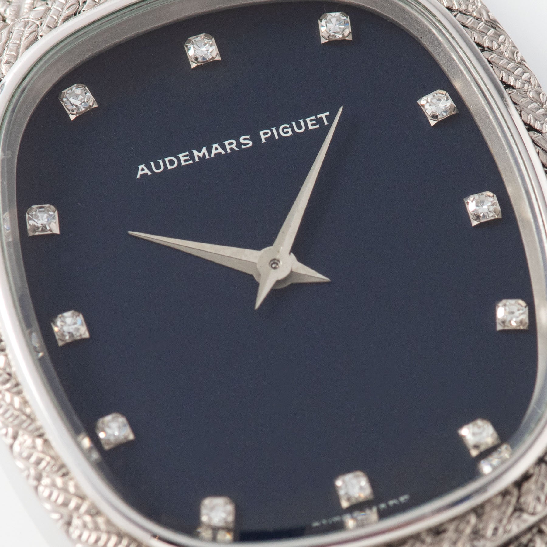 Audemars Piguet Steel Integrated Bracelet Dress Watch Blue Dial 