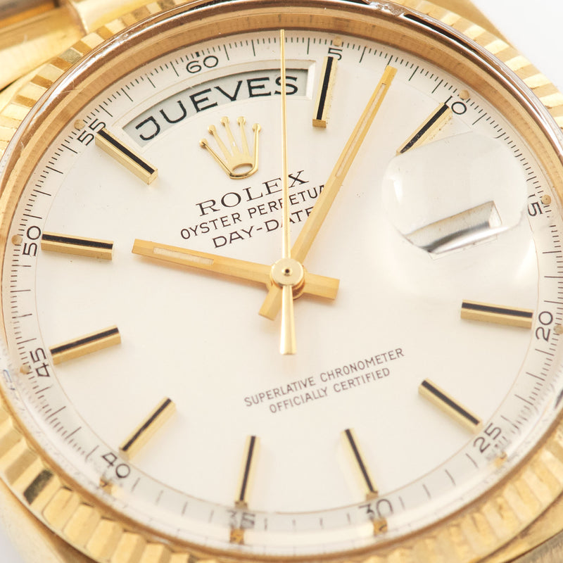 Rolex Day Date Yellow Gold 1803 Matte Silver Dial