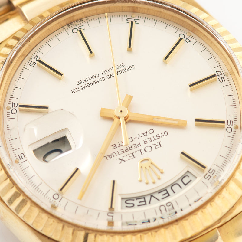 Rolex Day Date Yellow Gold 1803 Matte Silver Dial