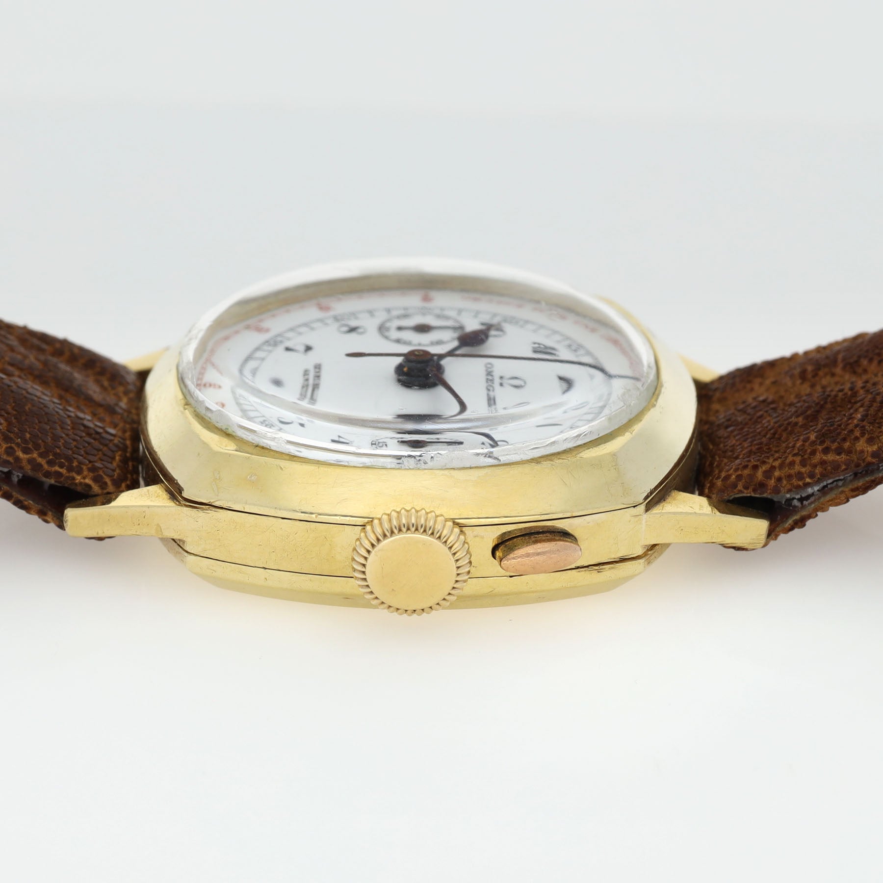 Omega Chronograph CK808 Yellow Gold Double Signed Pulsation Dial