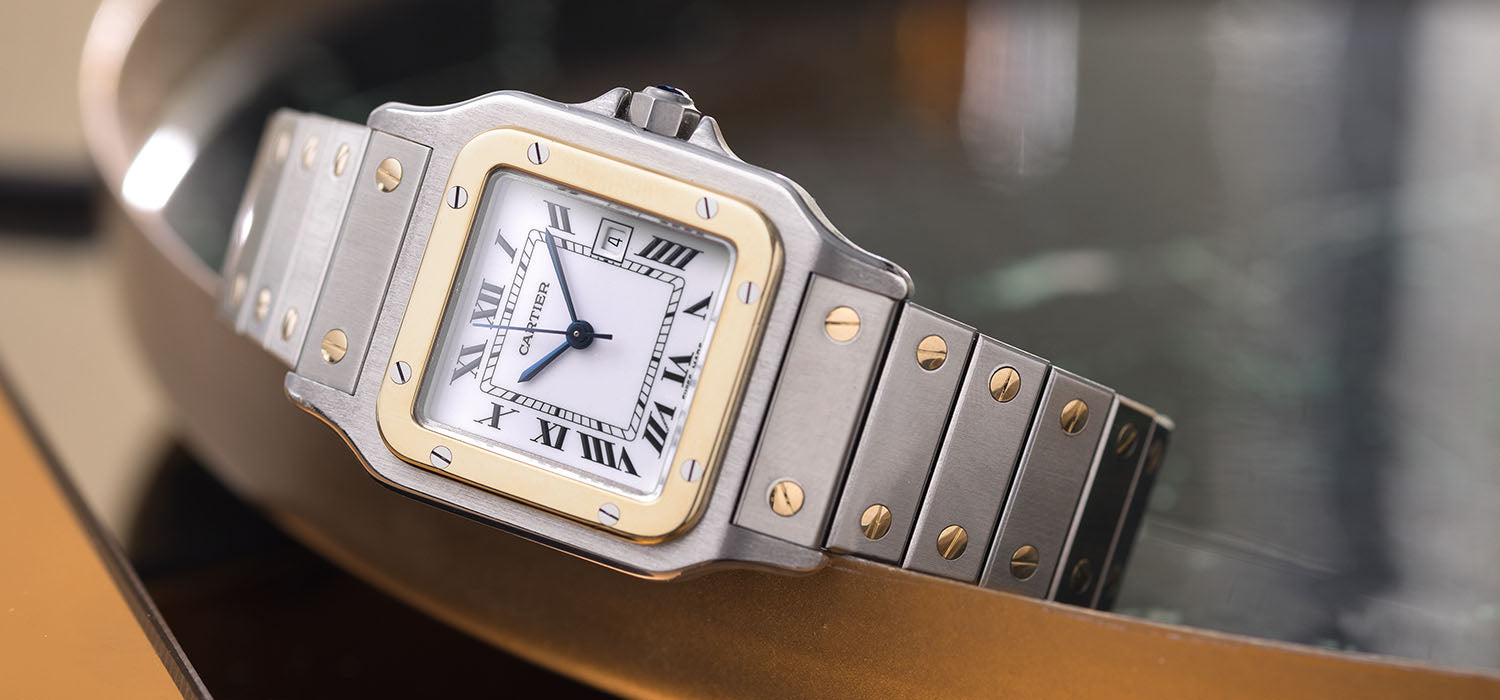 Cartier Santos 1172 Automatic Steel and Gold Porcelain Dial