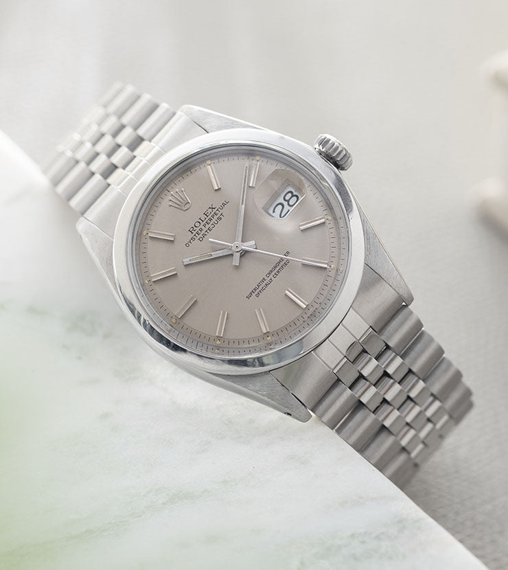 Rolex Datejust 1600 Pale Grey Dial Smooth Bezel