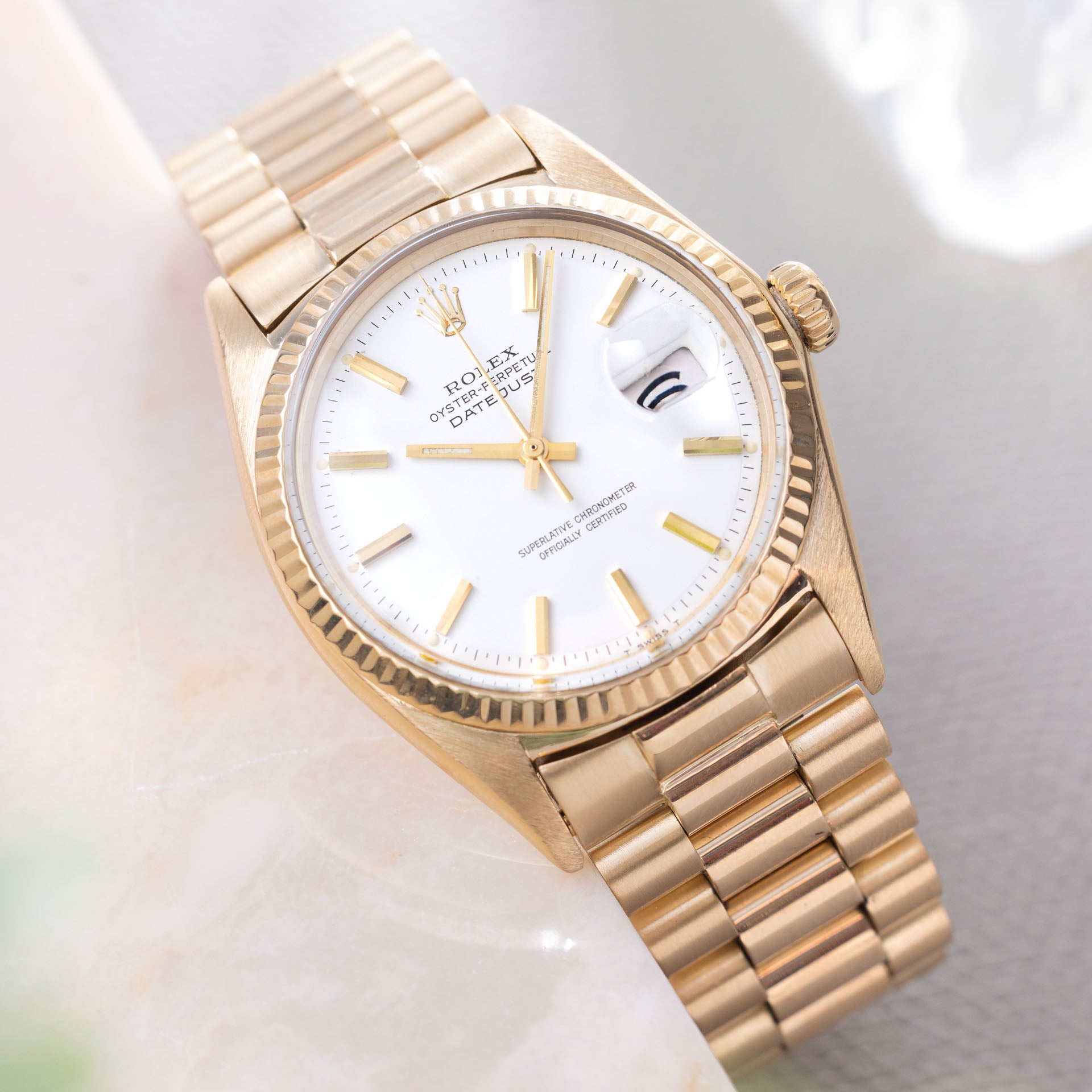 Rolex datejust clearance gold president bracelet