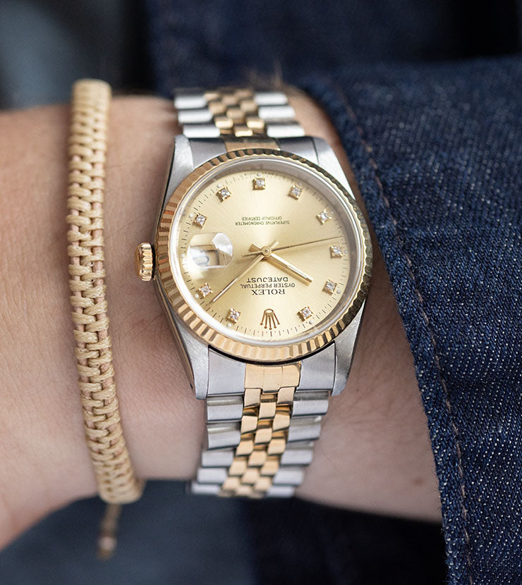 Rolex Datejust 36 Champagne Fluted Diamond Oyster