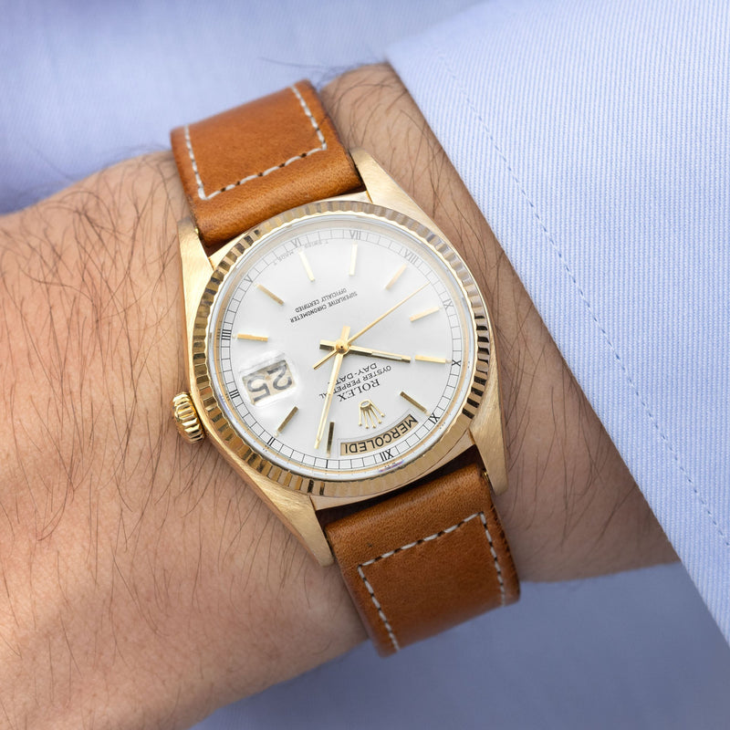 Rolex Day-Date 18038 Yellow Gold White Dial
