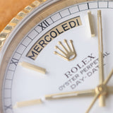 Rolex Day-Date 18038 Yellow Gold White Dial