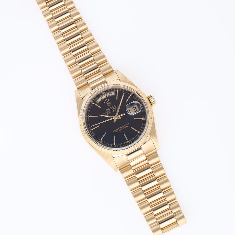 Rolex Day-Date 18038 Yellow Gold with Black Dial