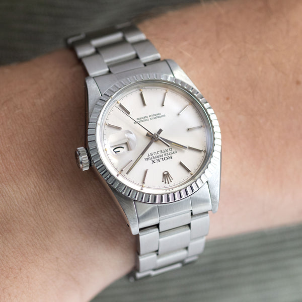 Rolex Datejust 16030 Rare Silver Chapter Ring Dial