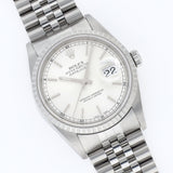 Rolex Datejust 16220 Silver Soleil Dial Box and Papers set