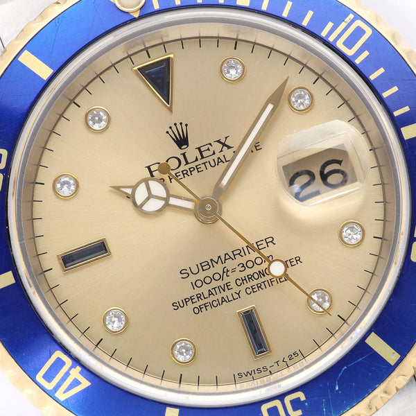 Rolex Submariner Date 16613 Blue Bezel Sultan Dial