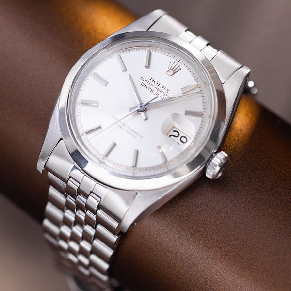 Rolex Datejust 1600 Silver Soleil Pie Pan Dial