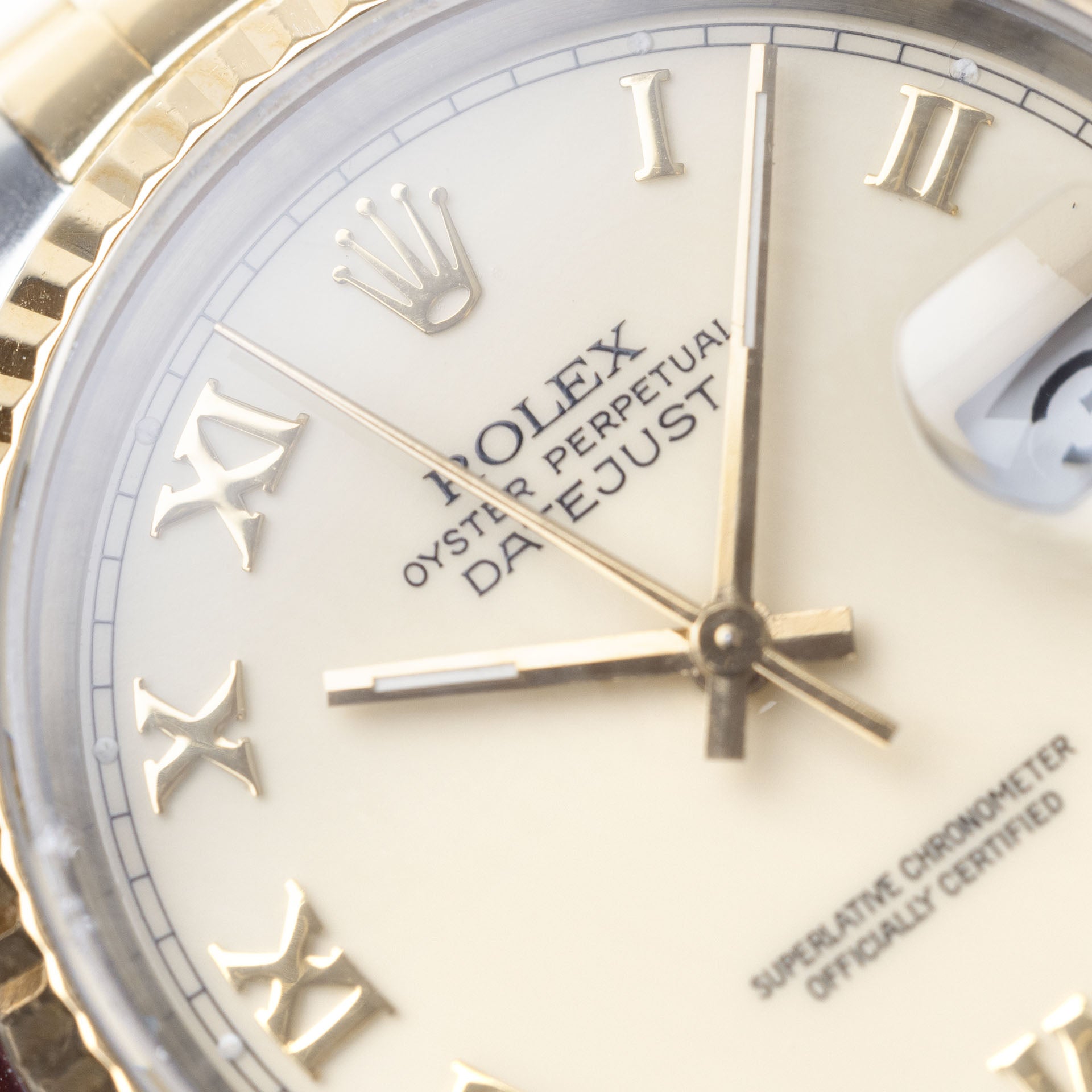 Rolex Datejust Cream dial steel gold ref 16233