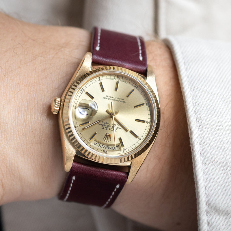 Rolex Day-Date 18038 Yellow Gold Champagne Dial