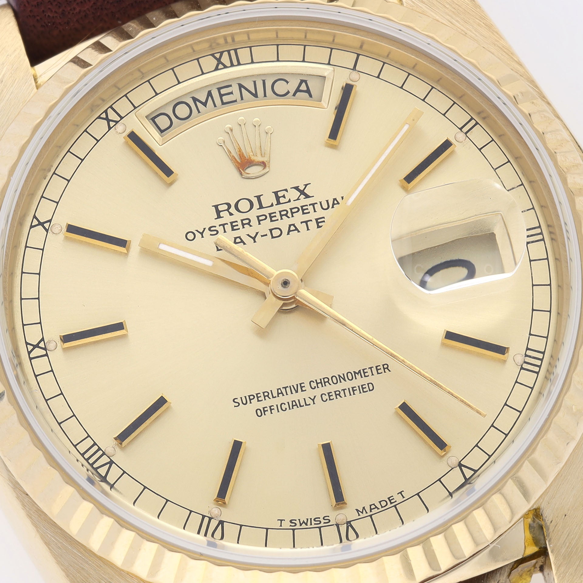 Rolex Day-Date 18038 Yellow Gold Champagne Dial