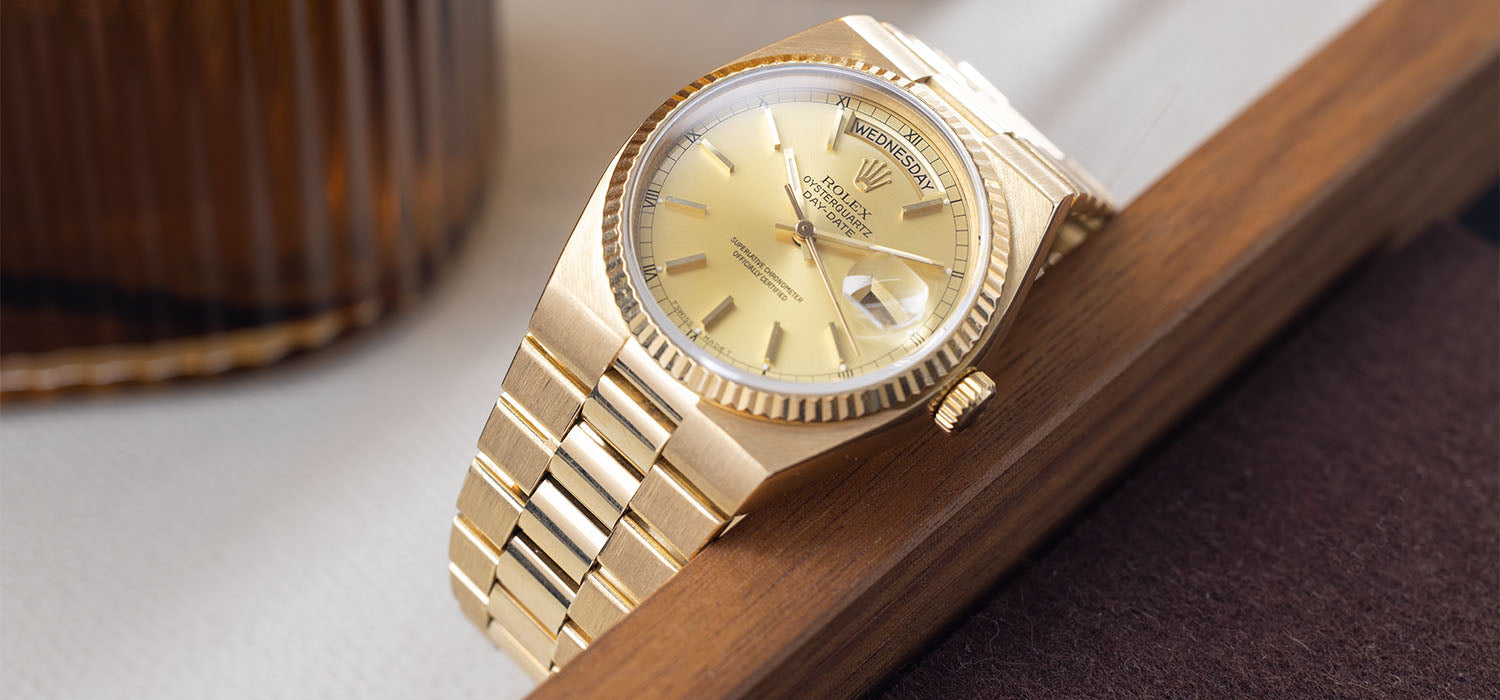 Rolex oysterquartz day top date with diamonds