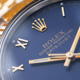 Rolex Datejust 16013 Steel and Gold Blue Roman Dial