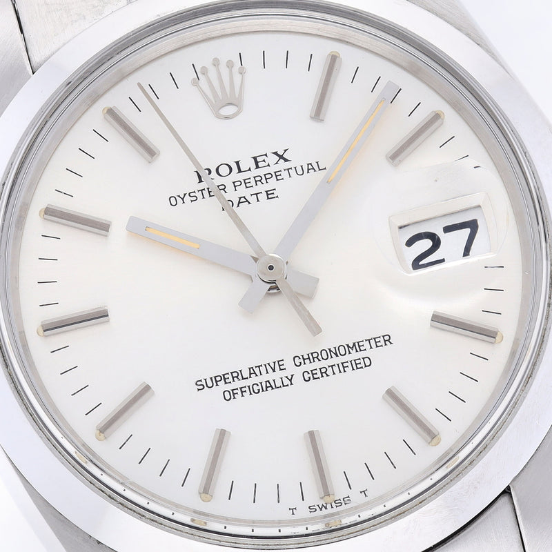 Rolex Oyster Perpetual Date 1500 Silver Soleil Dial 