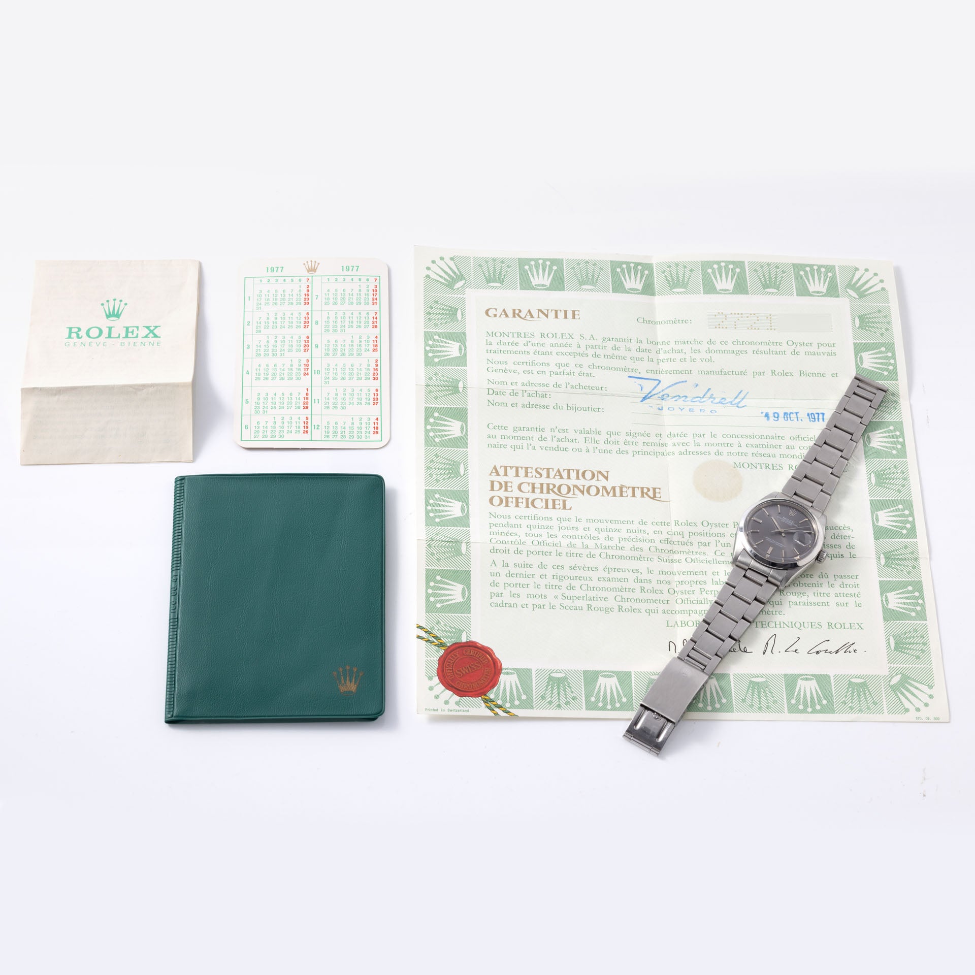 Rolex Datejust ref 1600 Grey Sigma Dial with Punched Papers