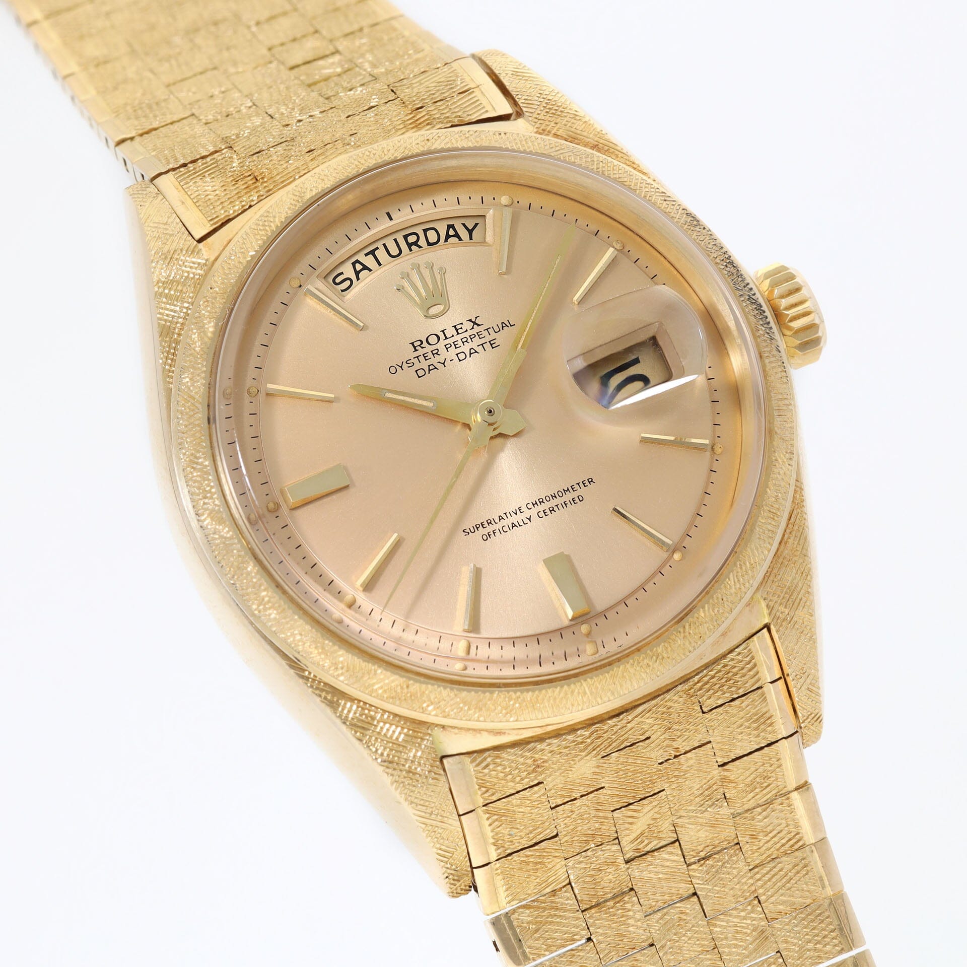  Rolex Day-Date 1806 Yellow Gold Florentine Finish on Brick Bracelet