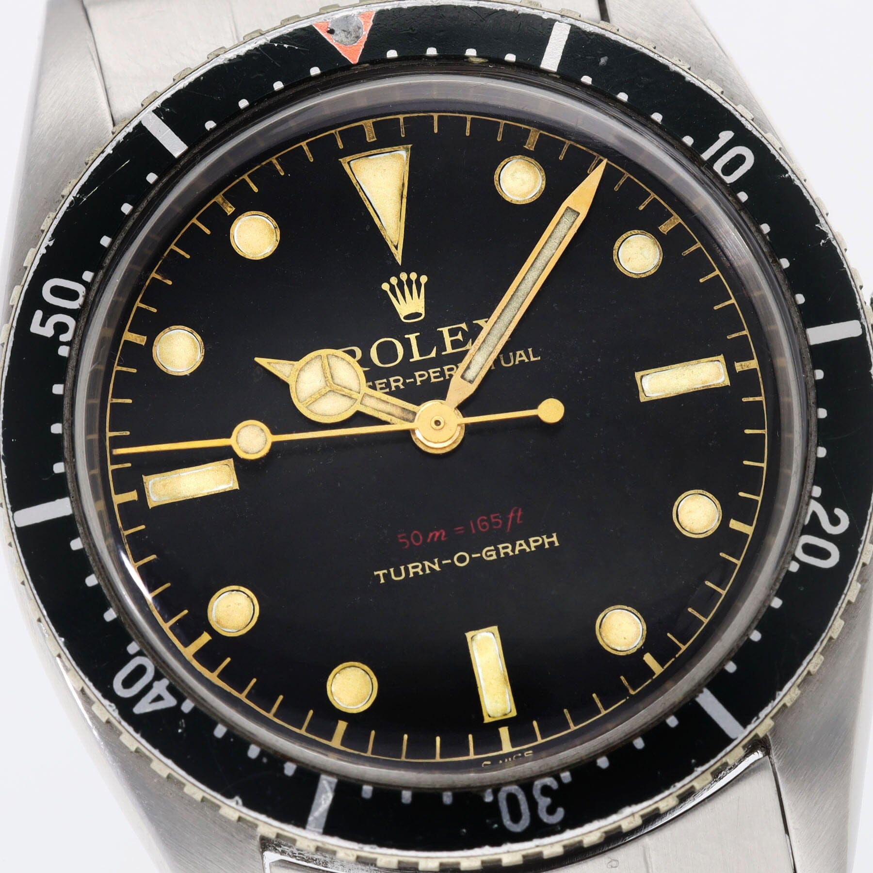 Rolex Turn-O-Graph 6202 Gilt Dial Red Depth Red Triangle Bezel