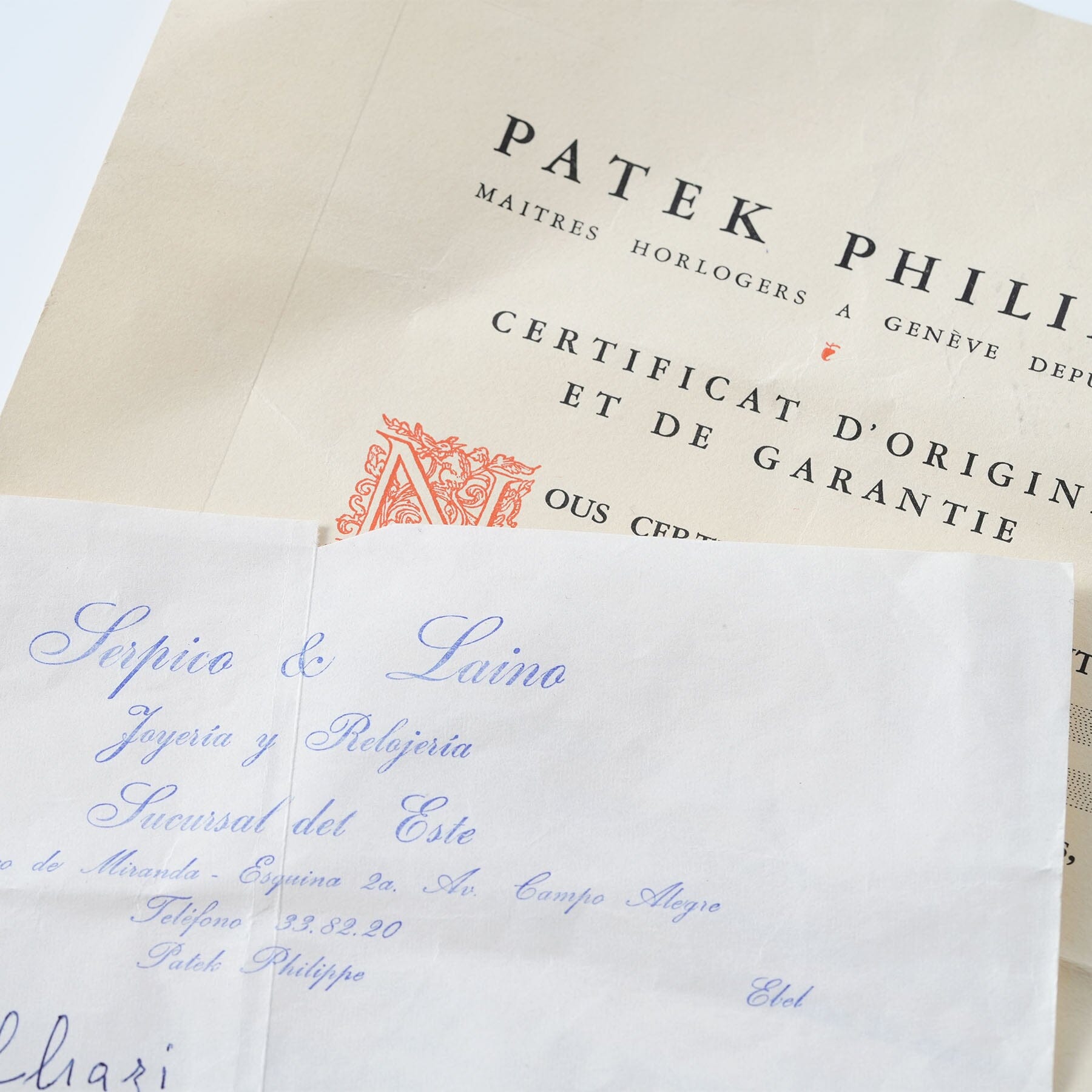 Patek Philippe Calatrava 3445 Double Signed Serpico y Laino with Papers