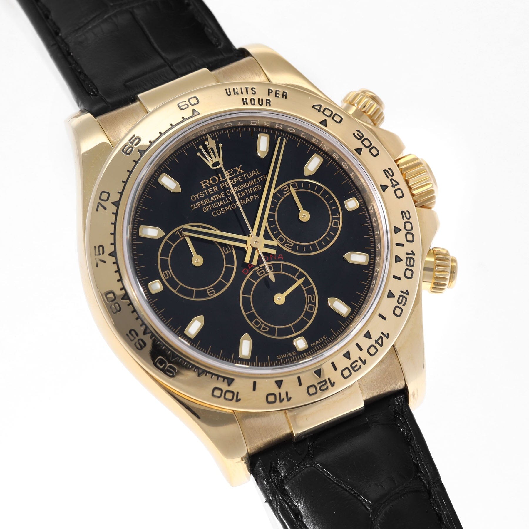 Rolex daytona yellow on sale gold leather strap