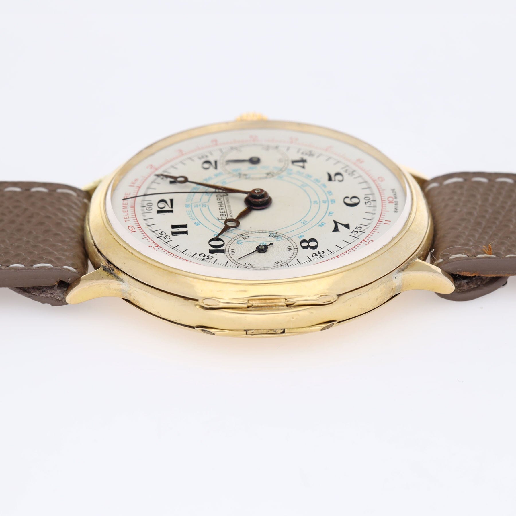 Eberhard & Co Monopusher Pre Extra Fort Chronograph 18k Yellow Gold