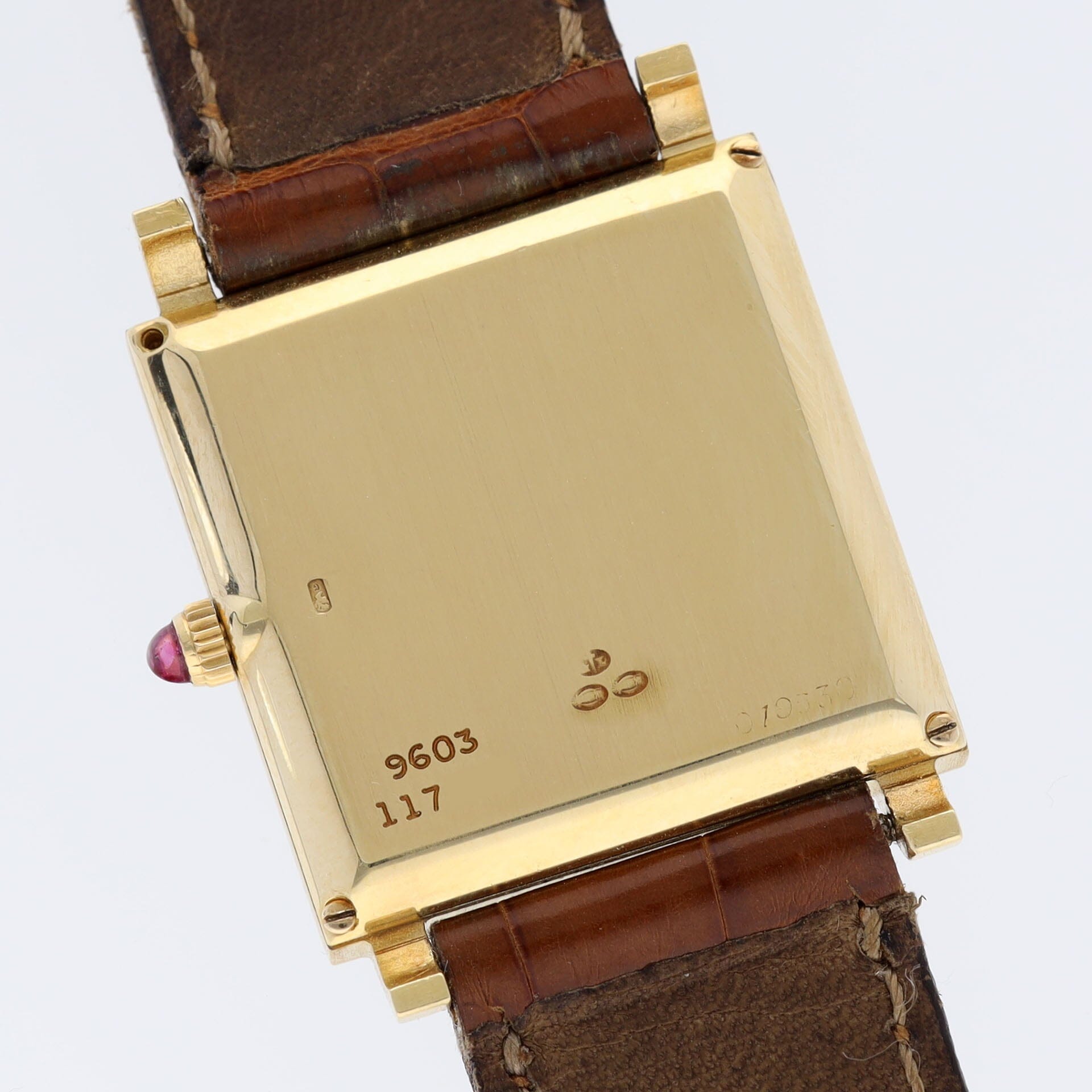 Cartier by Piaget 9603 Yellow Gold Dress Watch Honey Onyx Dial