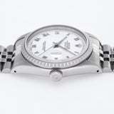 Rolex Datejust 16220 White Porcelain Dial Applied Roman Hours