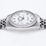Rolex Datejust 16220 White Porcelain Dial Applied Roman Hours