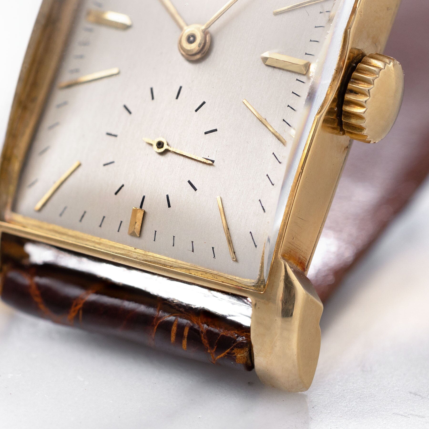 Patek Philippe 18 k gold Rectangular Dresswatch "Bunny Lugs" with Extract From The Archives ref 2403